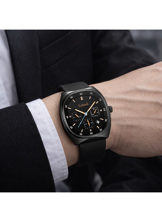 Labaoli 42mm Large-Dial Rubber Strap Quartz Watch, 9mm Slim, 3ATM Water Resistant, Unisex Sport Trend - Image 4